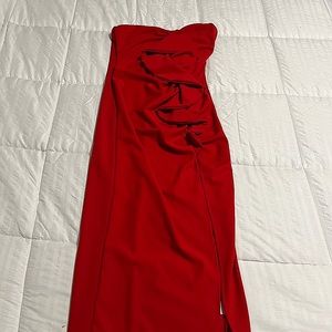 Potent Red Column Dress